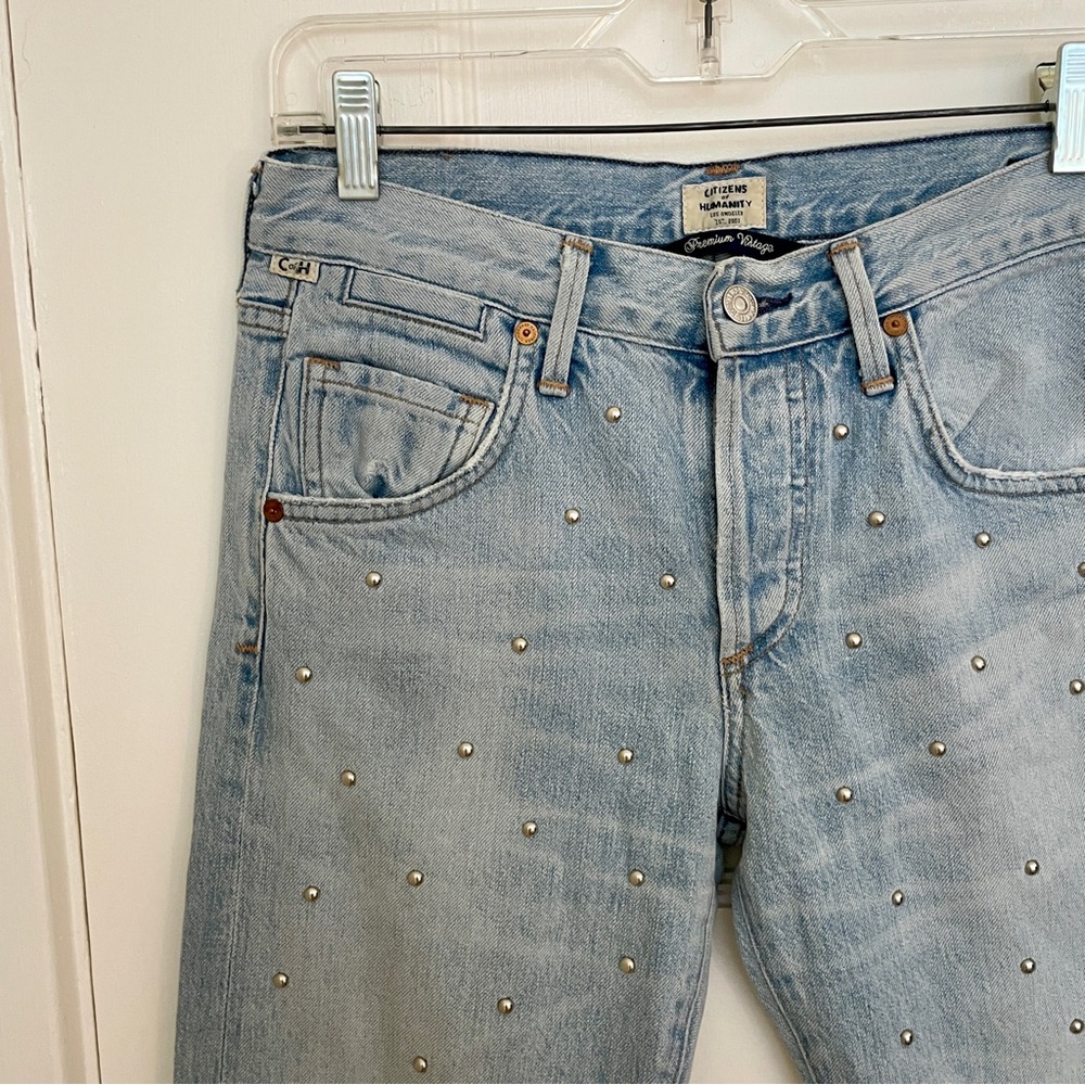 CITIZENS of HUMANITY Studded Emerson Slim‎ Boyfriend Jeans Light, Sz 24